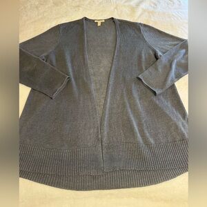Eileen Fisher Open Front Cardigan Sweater. Dark Gray Color. Perfect Cond! MED